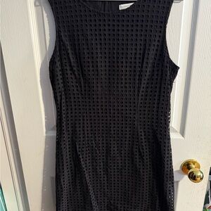 🎀 ALFRED SUNG Black Textured Midi Dress